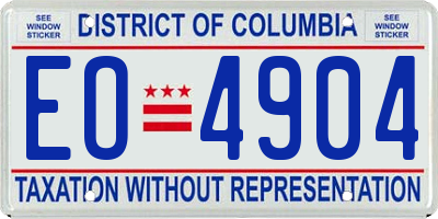 DC license plate EO4904