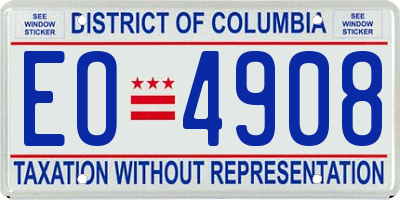 DC license plate EO4908