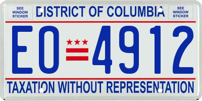 DC license plate EO4912