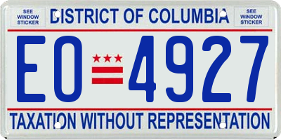 DC license plate EO4927