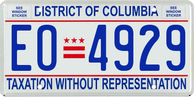 DC license plate EO4929