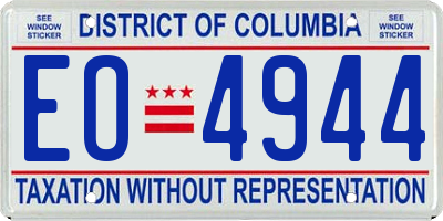 DC license plate EO4944