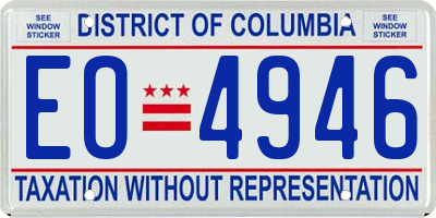 DC license plate EO4946