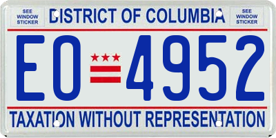 DC license plate EO4952