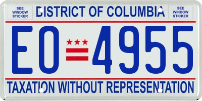 DC license plate EO4955