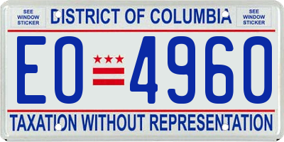 DC license plate EO4960