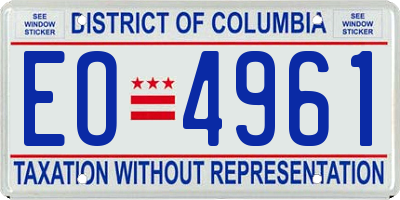 DC license plate EO4961