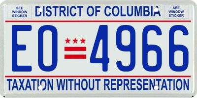 DC license plate EO4966