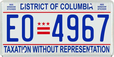 DC license plate EO4967