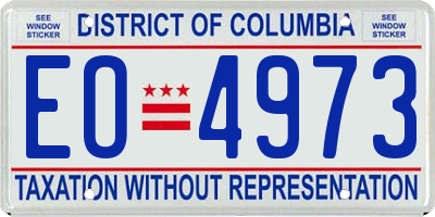 DC license plate EO4973