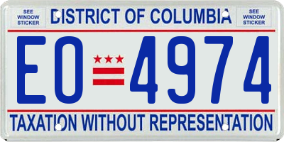 DC license plate EO4974