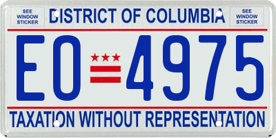 DC license plate EO4975
