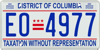 DC license plate EO4977