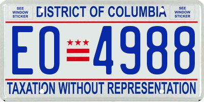 DC license plate EO4988