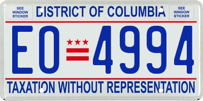 DC license plate EO4994