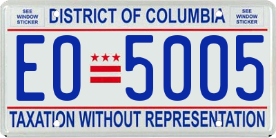 DC license plate EO5005