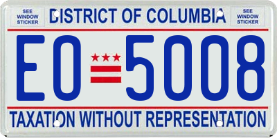 DC license plate EO5008