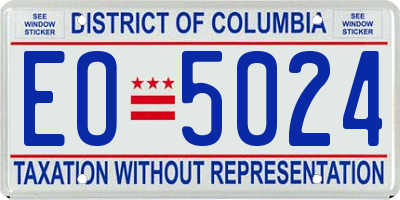 DC license plate EO5024
