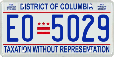 DC license plate EO5029