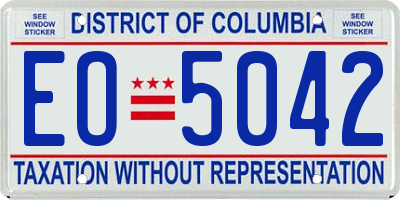 DC license plate EO5042