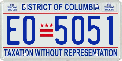 DC license plate EO5051