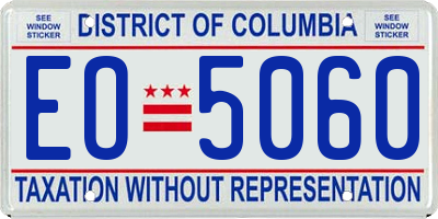 DC license plate EO5060