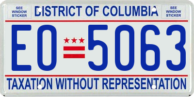 DC license plate EO5063