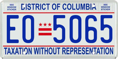 DC license plate EO5065