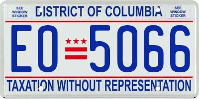DC license plate EO5066