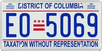 DC license plate EO5069