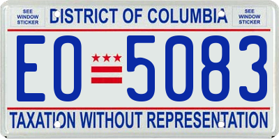 DC license plate EO5083
