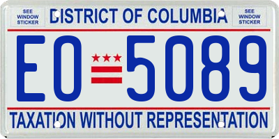 DC license plate EO5089