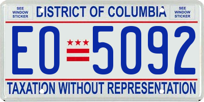 DC license plate EO5092