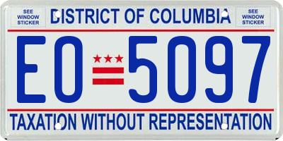 DC license plate EO5097