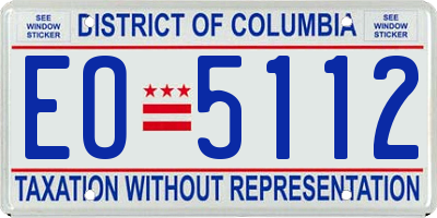 DC license plate EO5112