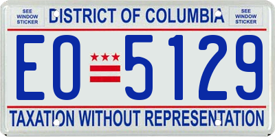 DC license plate EO5129