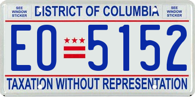 DC license plate EO5152