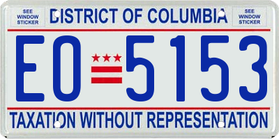DC license plate EO5153