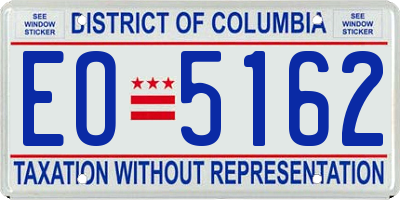 DC license plate EO5162