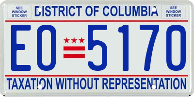 DC license plate EO5170