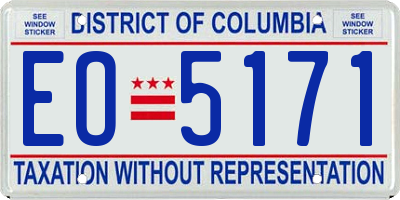 DC license plate EO5171