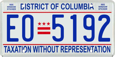 DC license plate EO5192