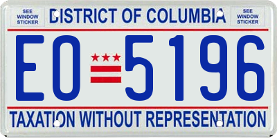 DC license plate EO5196