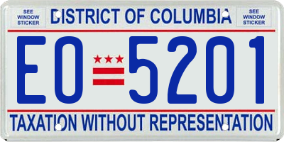 DC license plate EO5201