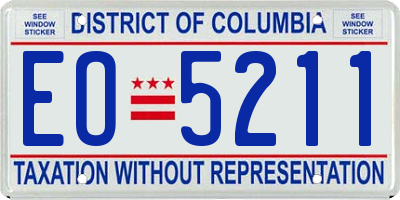 DC license plate EO5211