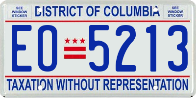 DC license plate EO5213