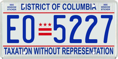 DC license plate EO5227