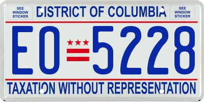 DC license plate EO5228