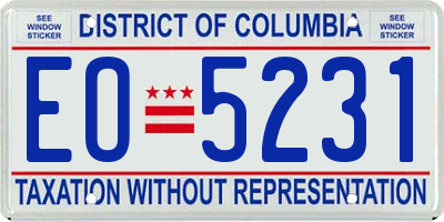 DC license plate EO5231