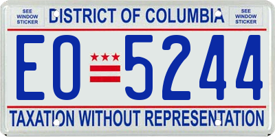 DC license plate EO5244